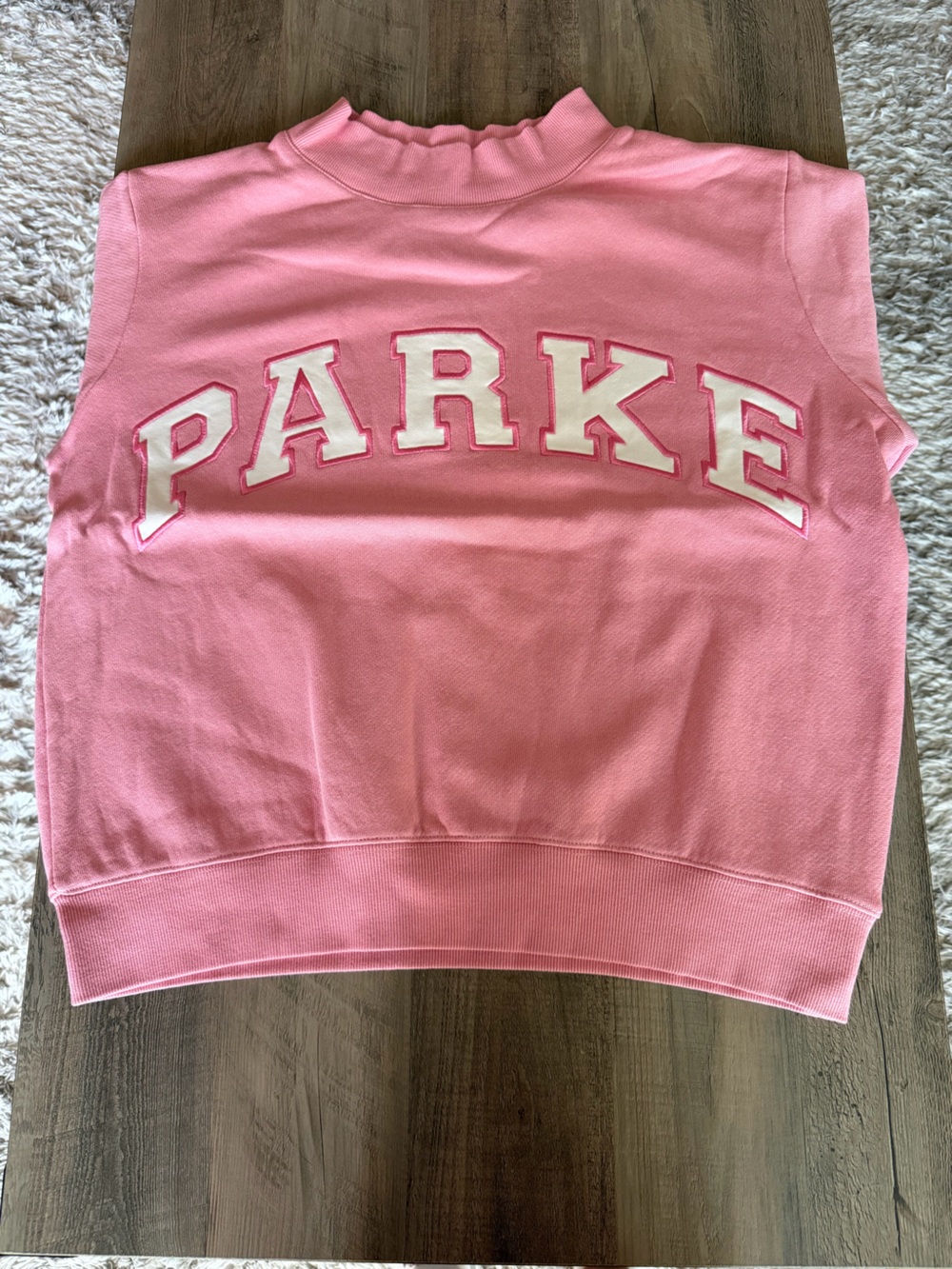 NWT SOLD OUT Parke Varsity Mockneck Sz S/M *Conch*💕